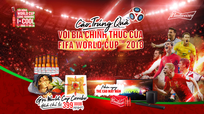 CÀO TRÚNG QUÀ VỚI BIA CHÍNH THỨC WORLD CUP 2018